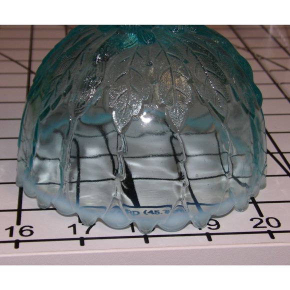 Hilltop Vines Round Compote Blue Opalescent by NORTHWOOD - Picture 3 of 6